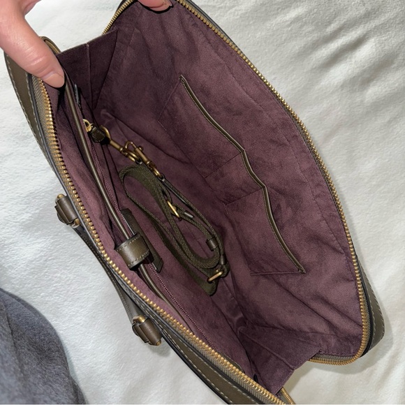 COACH Metropolitan Slim Briefcase Olive Green Glovetanned Leather Unisex EUC - Picture 5 of 16